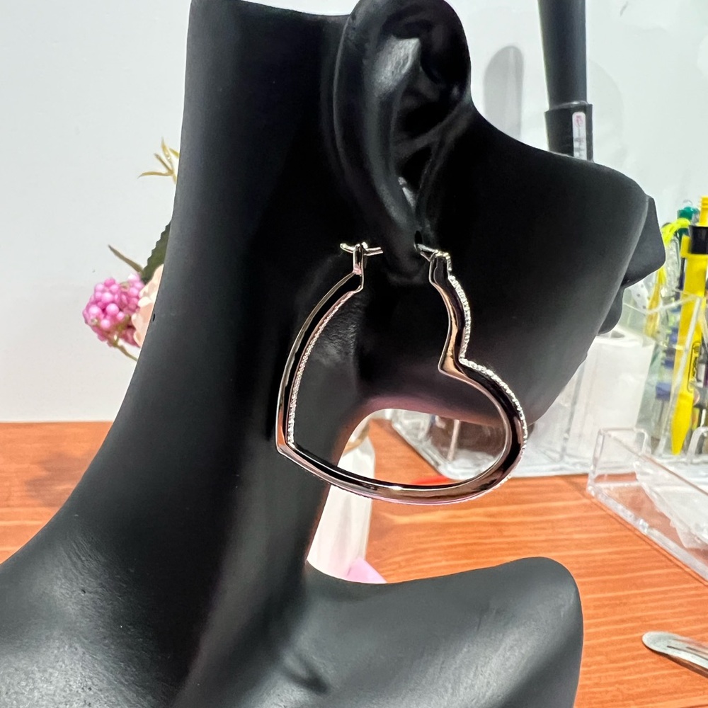 Elegant Silver Hoop Earrings, Sterling 925 View 2